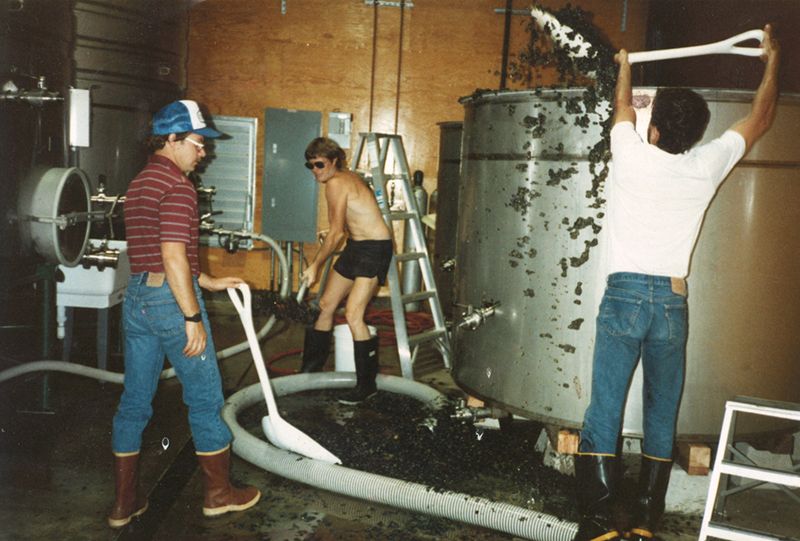 The Nalle Cellar crew in the 1980s