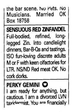 "Classified Ad" - 1995